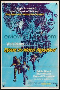 1w285 ESCAPE TO WITCH MOUNTAIN 1sh '75 Disney, they're in a world where they don't belong!