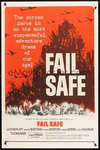 1w297 FAIL SAFE int'l 1sh '64 the shattering worldwide bestseller directed by Sidney Lumet!