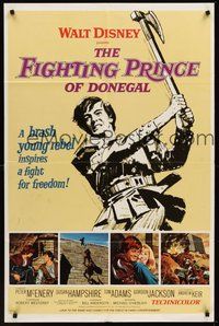 1w311 FIGHTING PRINCE OF DONEGAL style A 1sh '66 Disney, a reckless young rebel rocks an empire!