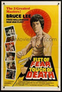 1w318 FIST OF FEAR TOUCH OF DEATH 1sh '80 Tierney art of Bruce Lee, + Fred Williamson, Van Clief!