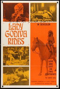1w491 LADY GODIVA RIDES 1sh '69 sexy Marsha Jordan, love and lust on two continents!