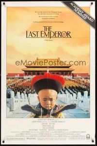 1w494 LAST EMPEROR awards 1sh '87 Bernardo Bertolucci epic, image of young Chinese emperor w/army!