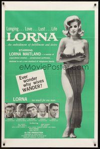 1w533 LORNA 1sh '64 super sexy Lorna Maitland in Russ Meyer directed classic!