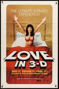 1w542 LOVE IN 3D 1sh '74 ultimate intimate experience in 3-D sex, see it, sense it, feel it!
