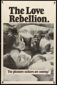 1w547 LOVE REBELLION 1sh '65 Joseph Sarno directed, Ginger Stevens, Melissa Ford, pleasure seekers!