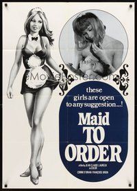 1w576 MAID TO ORDER 27x38 1sh 1977 Corinne O'Brien, cool art of sexy French maid!