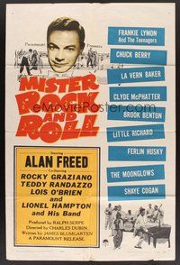 1w621 MISTER ROCK & ROLL 1sh '57 musicians Alan Freed, Little Richard, Chuck Berry!