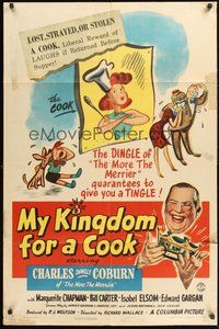 1w643 MY KINGDOM FOR A COOK 1sh '43 Charles Coburn, Marguerite Chapman, Bill Carter!