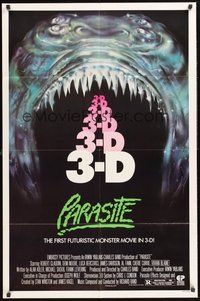 1w682 PARASITE 1sh '82 directed by Charles Band, the first futuristic monster movie in 3-D!