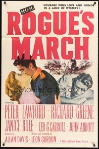 1w744 ROGUE'S MARCH 1sh '52 Peter Lawford, Janice Rule & Richard Greene in a land of mystery!