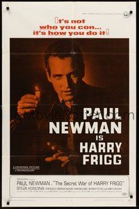 1w767 SECRET WAR OF HARRY FRIGG 1sh '68 Paul Newman in the title role, directed by Jack Smight!