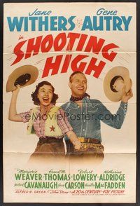 1w784 SHOOTING HIGH 1sh '40 yippee what a pair Gene Autry & Jane Withers are together!