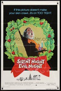 1w792 SILENT NIGHT EVIL NIGHT 1sh '75 this gruesome image will surely make your skin crawl!