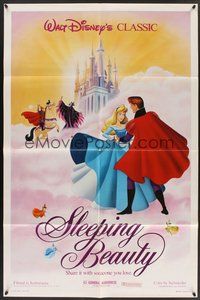 1w801 SLEEPING BEAUTY 1sh R86 Walt Disney cartoon fairy tale fantasy classic!