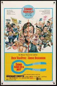 1w808 SOME KIND OF A NUT 1sh '69 zany Jack Davis art of half-bearded Dick Van Dyke!