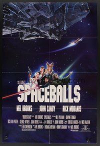 1w811 SPACEBALLS PG-13 rating 1sh '87 best Mel Brooks sci-fi Star Wars spoof, Bill Pullman, Moranis