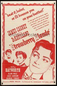 1w830 STRAWBERRY BLONDE 1sh R57 James Cagney, Olivie De Havilland, Rita Hayworth!