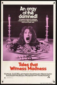 1w852 TALES THAT WITNESS MADNESS 1sh '73 wacky screaming head on food platter horror image!