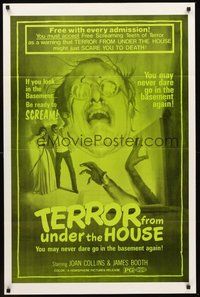 1w862 TERROR FROM UNDER THE HOUSE 1sh '76 if you look in the basement, be ready to SCREAM!