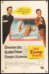 1w867 THAT FUNNY FEELING int'l 1sh '65 sexy naked Sandra Dee in tub, Bobby Darin, Donald O'Connor!