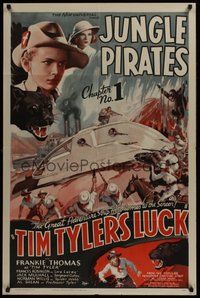 1w884 TIM TYLER'S LUCK chapter 1 1sh '37 Frankie Thomas, Frances Robinson, serial, Jungle Pirates!