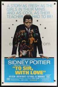 1w890 TO SIR, WITH LOVE 1sh '67 Sidney Poitier, Lulu, directed by James Clavell!