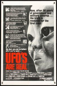 1w910 UFO'S ARE REAL 1sh '79 Edward Hunt, Stanton Friedman, wacky conspiracy documentary!