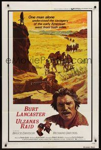 1w911 ULZANA'S RAID 1sh '72 artwork of Burt Lancaster by Don Stivers, Robert Aldrich