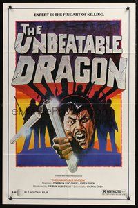 1w912 UNBEATABLE DRAGON 1sh '78 martial arts, Lo Meng is an expert in the fine art of killing!