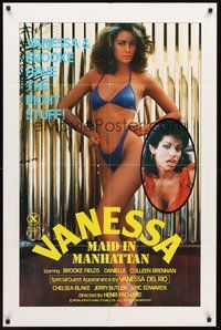 1w922 VANESSA MAID IN MANHATTAN 1sh '86 Brooke Fields, Danielle, sexy Vanessa del Rio!