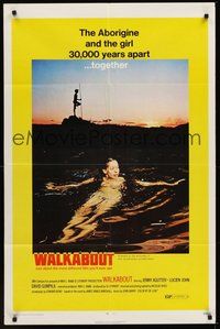 1w938 WALKABOUT 1sh '71 sexy naked swimming Jenny Agutter, Nicolas Roeg Australian classic!