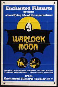 1w947 WARLOCK MOON 1sh '75 Laurie Walters in a horrifying tale of the supernatural!