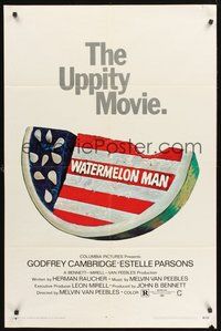 1w957 WATERMELON MAN 1sh '70 patriotic watermelon artwork, the uppity movie!