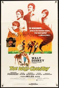 1w968 WILD COUNTRY 1sh '71 Disney, artwork of Vera Miles, Ron Howard and brother Clint Howard!