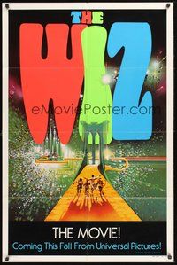 1w979 WIZ teaser 1sh '78 Diana Ross, Michael Jackson, Richard Pryor, Wizard of Oz, art by Bob Peak!