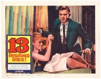 1x328 13 FRIGHTENED GIRLS LC '63 William Castle, sexy girl in life or death struggle with man!