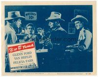 1x330 3:10 TO YUMA LC #5 '57 Van Heflin glares at Glenn Ford standing at saloon bar!