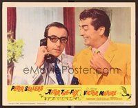 1x336 AFTER THE FOX LC #4 '66 c/u of Victor Mature smiling at Peter Sellers talking on phone!