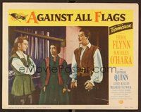 1x337 AGAINST ALL FLAGS LC #8 '52 Mildred Natwick between pirate Errol Flynn & sexy Maureen O'Hara!