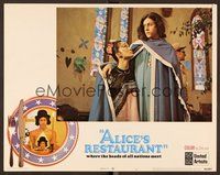 1x340 ALICE'S RESTAURANT int'l LC #3 '69 close up of robed Arlo Guthrie in church with Tina Chen!