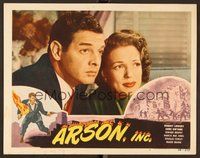 1x349 ARSON, INC. LC #6 '49 great close up of Robert Lowery & pretty Anne Gwynne!