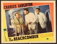 1x356 BEACHCOMBER LC '38 Charles Laughton shakes hands with man in white suit as butler watches!