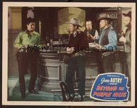 1x368 BEYOND THE PURPLE HILLS LC #4 '50 great image of sheriff Gene Autry facing Hugh O'Brian in bar