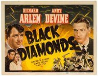 1x078 BLACK DIAMONDS TC '40 Richard Arlen & Andy Devine, artwork of police in riot!