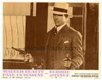 1x391 BONNIE & CLYDE LC #6 '67 best close up of Warren Beatty pointing two guns!