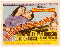 1x087 BRIGADOON TC '54 great romantic close up art of Gene Kelly & Cyd Charisse!