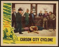 1x418 CARSON CITY CYCLONE LC '43 Don Red Barry & Emmett Pappy Lynn holding guns on baddies!