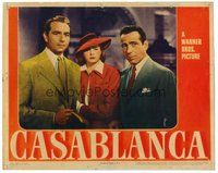1x002 CASABLANCA LC '42 portrait of Humphrey Bogart, Ingrid Bergman & Paul Henreid, Curtiz classic