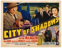 1x106 CITY OF SHADOWS TC '55 close up of tough gangster Victor McLaglen in New York City!
