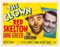 1x107 CLOWN TC '53 great wacky headshot portrait of Red Skelton in full make up!